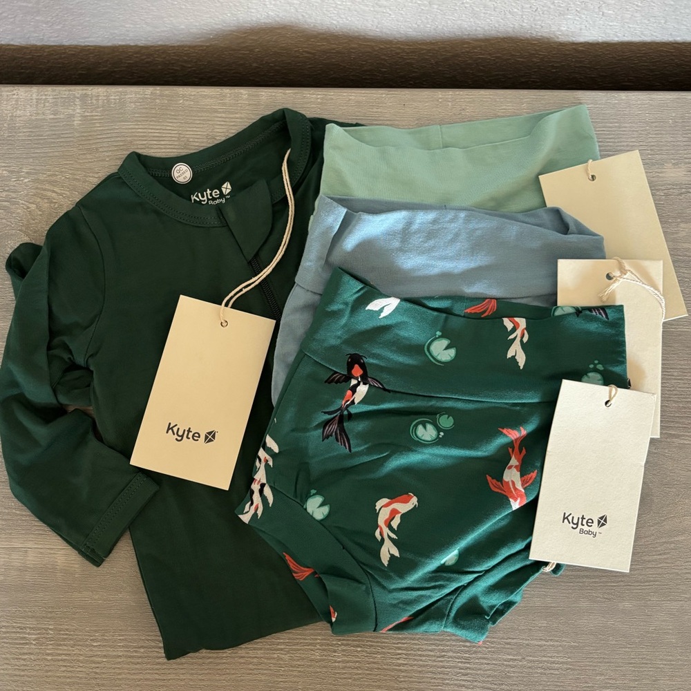 NWT Kyte Baby 3-6M Footed Onesie and Shorts Bundle